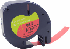 Картридж ленточный Cactus (91203) черный/красный для Dymo Letra Tag LT-100H (арт. CS-LT-91203)