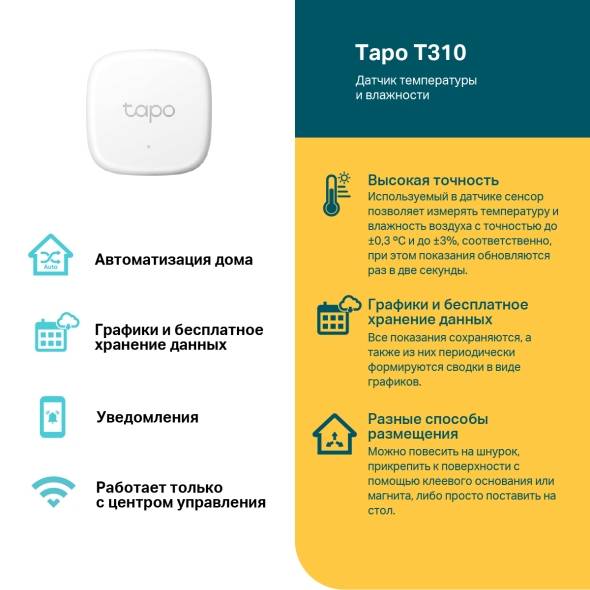 Датчик температуры и влажности TP-Link Tapo T310 (арт. Tapo T310)