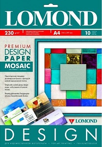 Дизайнерская бумага Lomond Мозаика (Mosaic), глянцевая, A4, 230 г/м², в упаковке 10 листов (арт. 0930041)