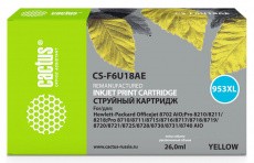 Картридж Cactus 953XL желтый (26мл) для HP (арт. CS-F6U18AE)