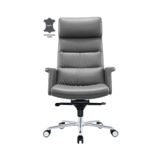 Кресло руководителя Cactus (темно-серый сиденье, темно-серый кожа, крестовина алюминий) (арт. CS-LGR-DUBLIN)