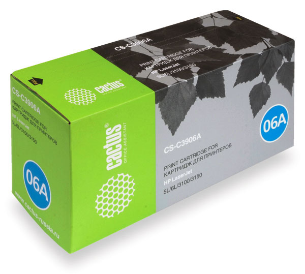 Картридж Cactus черный (2500стр.) для HP (арт. CS-C3906A)