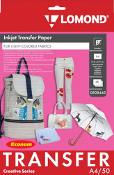 Термотрансфер Lomond A4 (21 х 29,7 см) 50 л. для струйного цветного принтера, светлых тканей (арт. 0808445)