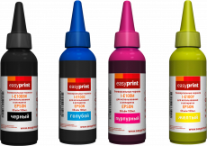 Комплект чернил EasyPrint (черный, голубой, пурпурный, желтый, 4 шт. x 100 мл.) (арт. I-E100_SETx4)