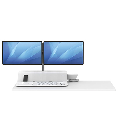 Платформа для работы сидя-стоя Fellowes Lotus RT Sit-Stand Workstation, белая (арт. FS-80818)