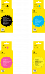 Комплект струйных картриджей T2 CB316HE/CB318HE/CB319HE/CB320HE (арт. IC-H178_MP)