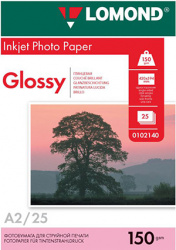 Фотобумага Lomond односторонняя, глянцевая, A2, 150 г/м², 25 л. (арт. 0102140)