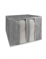 Кофр ГЕЛЕОС большой, для хранения одеял, пледов и подушек, «Грей» / Серый, 60х50х35 см (арт. ГРЕ-28)