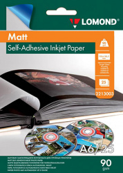Самоклеящаяся фотобумага Lomond А6 (105 х 148,5 мм), матовая, 90 г/м² (арт. 2213003)
