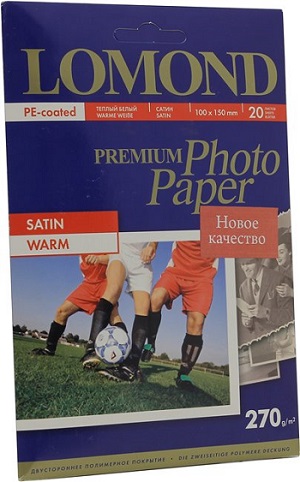 Фотобумага Lomond Satin Warm, 10 х 15, 270 г/м2, 20 листов (арт. 1106201)