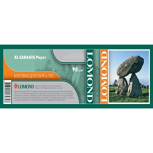 Бумага Lomond матовая, экономичная для САПР и ГИС , ролик 914 х 50,8 мм, 90 г/м2, 90 метров (арт. 1214103)