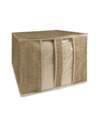 Кофр ГЕЛЕОС большой, для хранения одеял, пледов и подушек, «Миндаль» / Бежевый, 60х50х35 см (арт. МНД_28)