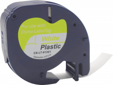 Картридж ленточный Cactus (91201) черный/белый для Dymo Letra Tag LT-100H (арт. CS-LT-91201)