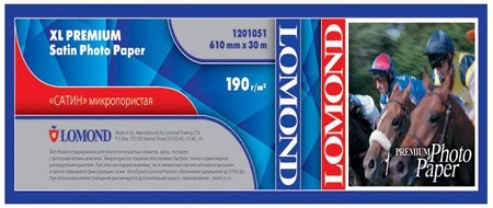 Фотобумага Lomond XL Premium Satin Photo Paper 1067мм x 50,8 мм, 190 г/м2, 30 метров. (арт. 1201053)