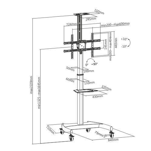 Мобильная стойка для панели FIX TTV06-46TW 37-70″ (арт. TTV06-46TW)