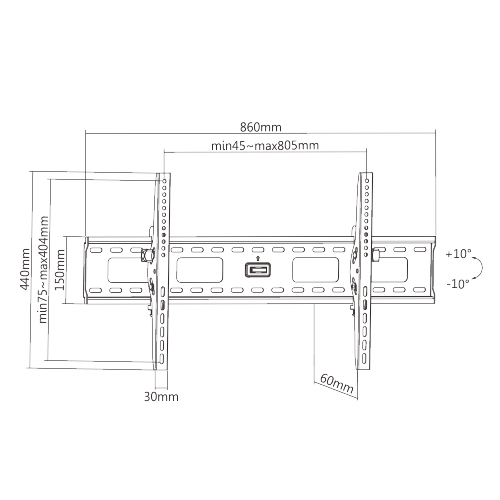 Сверхпрочное настенное наклонное крепление FIX PLB-33XL (арт. PLB-33XL)