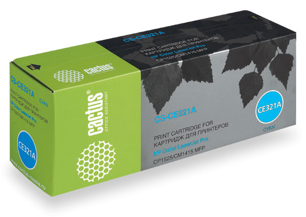 Картридж Cactus голубой (1300стр.) для HP (арт. CS-CE321A)