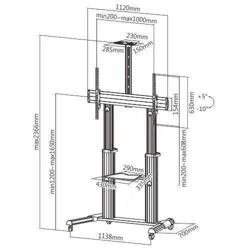 Мобильная стойка для дисплеев FIX TTL04-610TW (арт. TTL04-610TW)