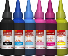 Комплект чернил EasyPrint (черный, голубой, пурпурный, желтый, светло-голубой, светло-пурпурный, 6 шт. x 100 мл.) (арт. I-E100_SET)