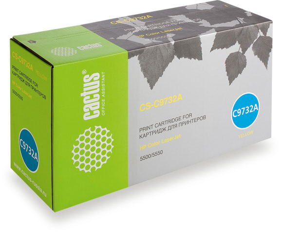 Картридж Cactus Тонер Картридж CS-C9732A желтый для HP (12000стр.) (арт. CS-C9732A)