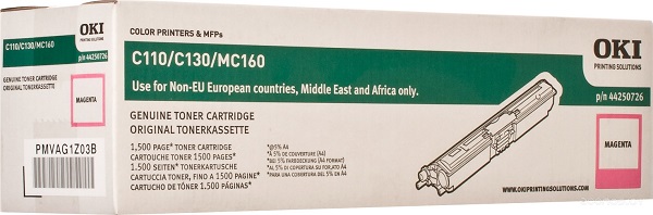 Тонер-картридж OKI пурпурный для C110/130/MC160 (1500 стр.) (арт. 44250726)