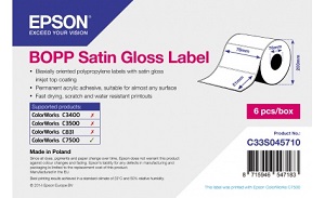 Рулон Epson BOPP Satin Gloss Label, 76 мм x 51 мм (арт. C33S045710)