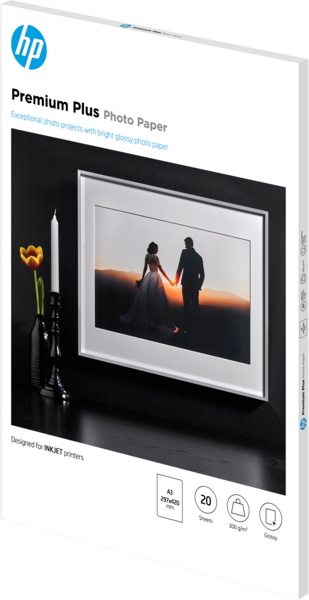 Глянцевая бумага HP Premium Plus ( 29,7 x 42 мм, 20 листов, 300г/м2) (арт. CR675A)