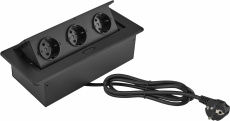 Розетка для столешницы Cactus (26.5x11.8x6.5 см, черный) (арт. CS-SOCKET-EU3-BK)