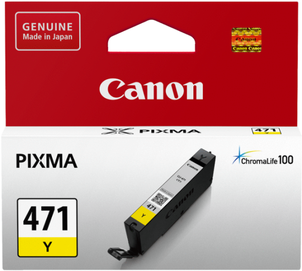Оригинальный картридж Canon CLI-471 Y (жёлтый, 7 мл.) (арт. 0403C001)