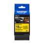 Наклейка ламинированная Brother (18 мм x 8 м, черный на желтом) (арт. TZEFX641)