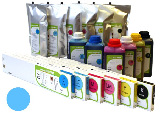 Экосольвентные чернила VEIKA Balance ECO Fast, Light Cyan 1л, Пакет (арт. OT36256)