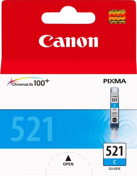 Оригинальный картридж Canon CLI-521 C (голубой, 9 мл.) (арт. 2934B004)