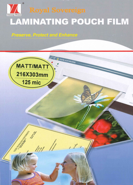 Пленка для ламинирования Royal Sovereign матовая, А4, 125мкм (75/25/25) (100 шт.) (арт. 1560)
