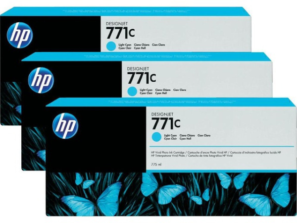 Картридж HP 771C Light Cyan Ink Cartridge 3-Pack (арт. B6Y36A)