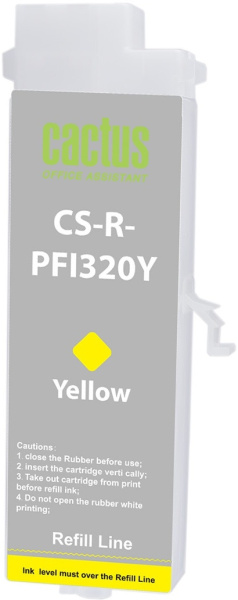 Перезаправляемый картридж Cactus (желтый) (арт. CS-R-PFI320Y)