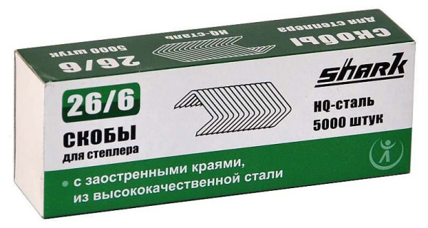 Скобы для степлера Реалист для Shark 26/6 HQ-сталь (5000 шт.) (арт. 5754)