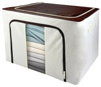 Кофр ГЕЛЕОС Оксфорд (белый/коричневый, 60х42х40) (арт. К100-БЛК)