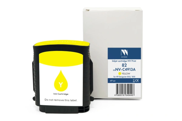 Струйный картридж NV Print 82 (NV-C4913A) Yellow для HP DesignJet 500/800 (69 мл)