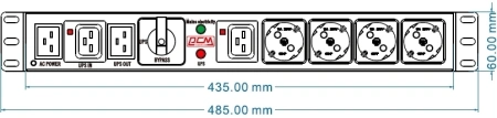Блок распределения питания Powercom MBS1605-1C19-4Schuko (арт. MBS1605-1C19-4SCHUKO)