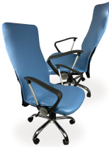 Чехол на компьютерное кресло ГЕЛЕОС 516М (размер М, кожа, голубой) (арт. ГЧ00516М)