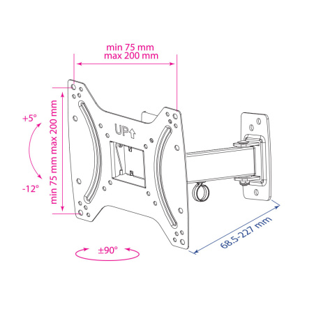 Кронштейн Kromax OPTIMA-203 (чёрный) (арт. 28007)