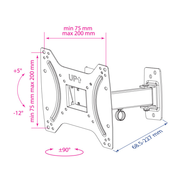 Кронштейн Kromax OPTIMA-203 (чёрный) (арт. 28007)
