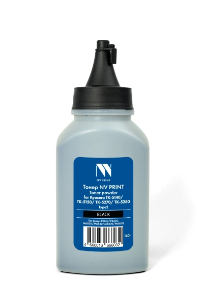 Тонер NVP для Kyocera ТК-5140/ТК-5150/ТК-5270/ТК-5280 Type2 (140г) Black