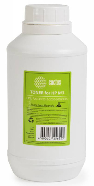 Картридж Cactus черный флакон 120гр. для принтера HP (арт. CS-THP3-120)