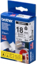 Наклейка ламинированная Brother (18 мм, черный на белом, секретная) (арт. TZSE4)