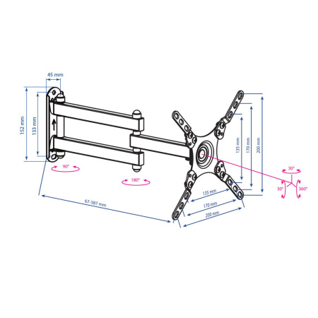 Кронштейн Kromax DIX-13 (чёрный) (арт. 20262)