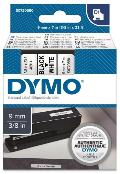 Картридж с лентой DYMO черный на белой ленте (9 мм х 7 м) (арт. S0720680)
