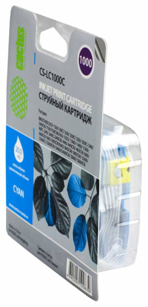 Картридж Cactus голубой (20мл) для Brother (арт. CS-LC1000C)