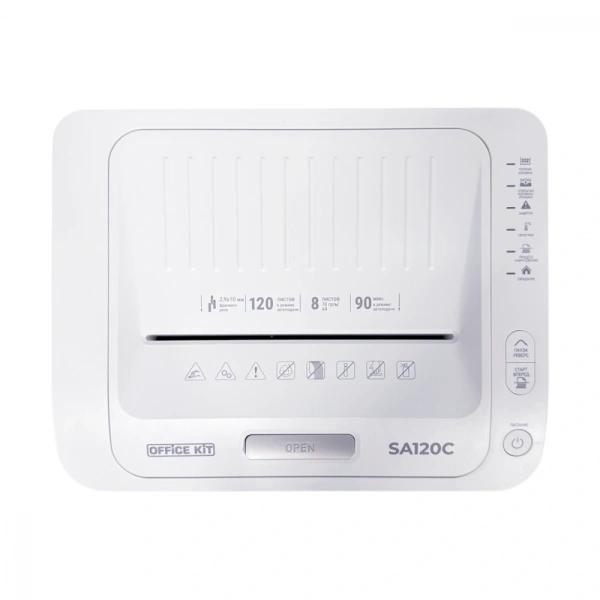 Шредер Office Kit SA120C с автоподачей, P-4, 3,9 x 10, 120 листов, 25 л., белый (арт. OK3910SA120C)