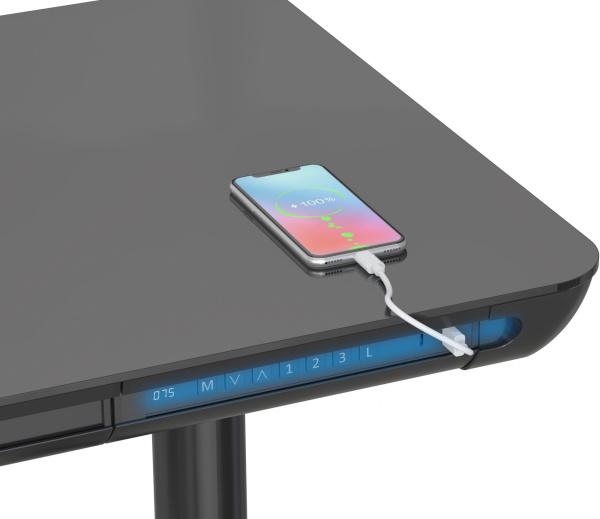 Компьютерный стол Cactus (120x60 см) (арт. CS-EGD-BK-LED)